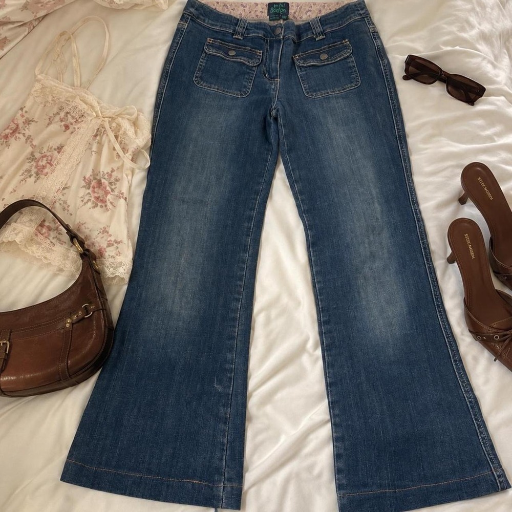 Y2K Flare Jeans  Y2K Mini Boden dark wash flare jeans size 14Y